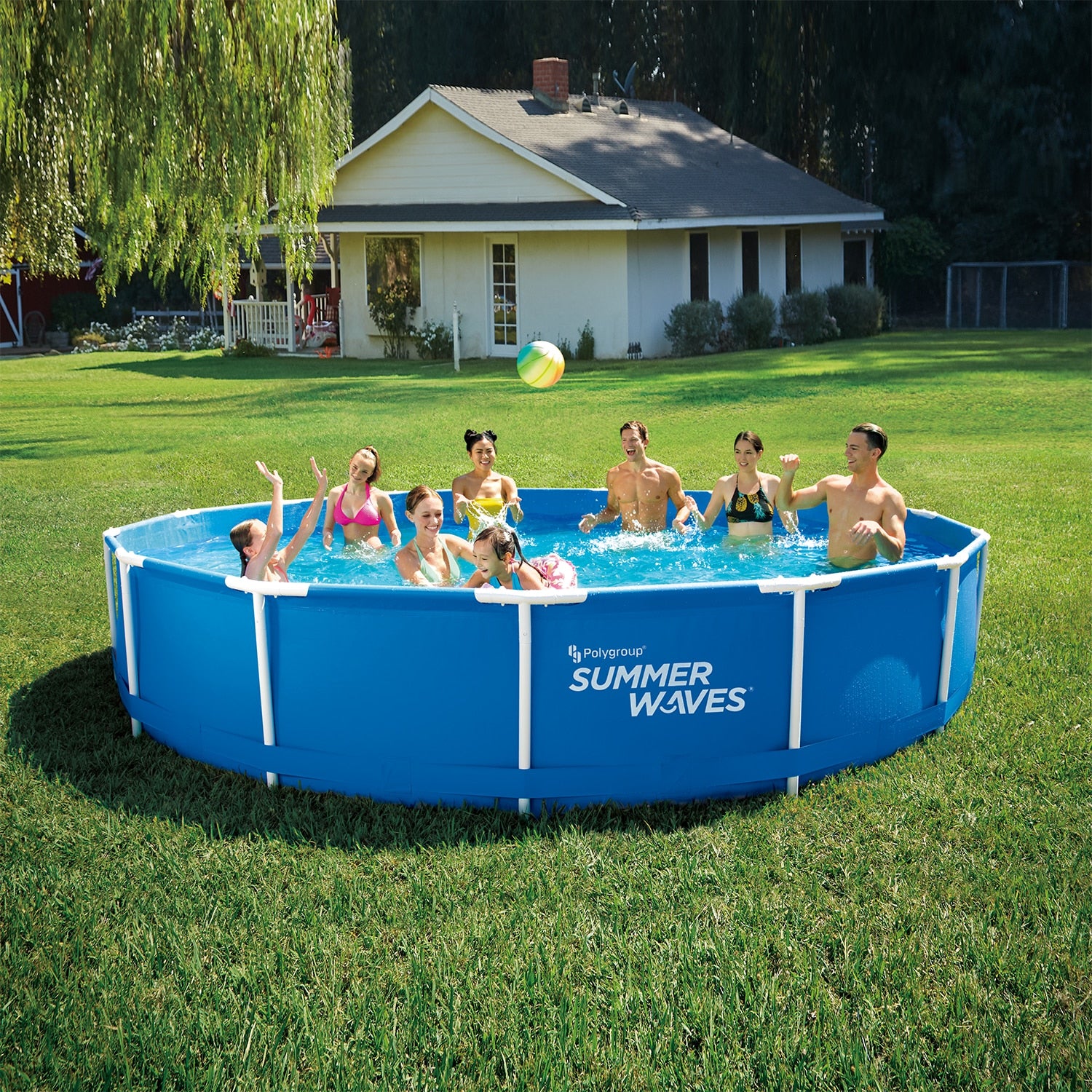 Piscina cadru metalic Summer Waves, 457×91 cm, 13.000 litri, cu toate accesoriile