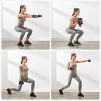 SONGMICS Set gantere hexagonale 2x5 kg, fonta cu invelis neopren, maner ergonomic antialunecare, negru