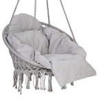 Scaun rotund tip leagan suspendat cu perna Confort Plus, casa sau gradina, gri