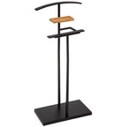 Suport haine valet 5Five Bamboo din otel si bambus, 44x22x114 cm, negru