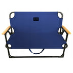 Bancuta pliabila dubla pentru terasa si gradina, structura metalica, 109x64x67 cm, albastru