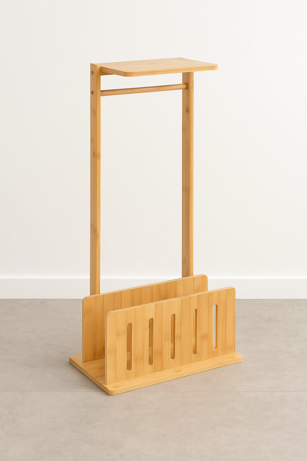 Suport hartie igienica 5Five Bamboo cu rezerva, bambus, 31x21x82 cm, natur