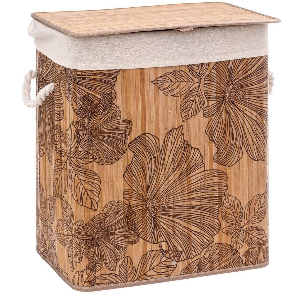 Cos rufe 5Five Blackflora, bambus, 60 litri, 42x31x51 cm, natur