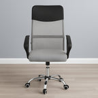 Scaun de birou ergonomic cu reglaj pe inaltime, material tip mesh si ecopiele, 58x60x117 cm, gri