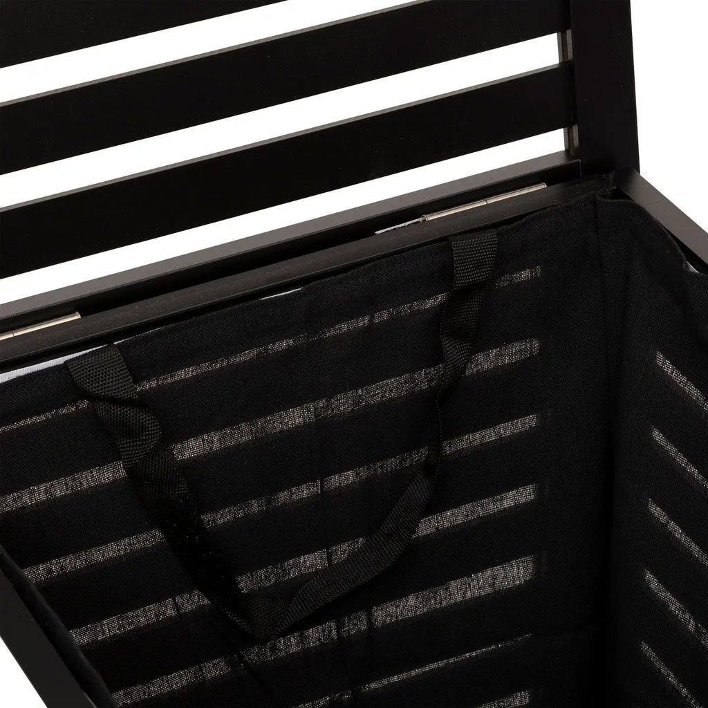 Cos rufe 5Five Sicela din lemn MDF, capacitate 65 litri, 40x40x58 cm, negru