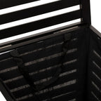 Cos rufe 5Five Sicela din lemn MDF, capacitate 65 litri, 40x40x58 cm, negru