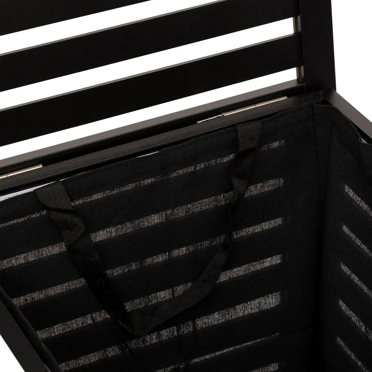 Cos rufe 5Five Sicela din lemn MDF, capacitate 65 litri, 40x40x58 cm, negru