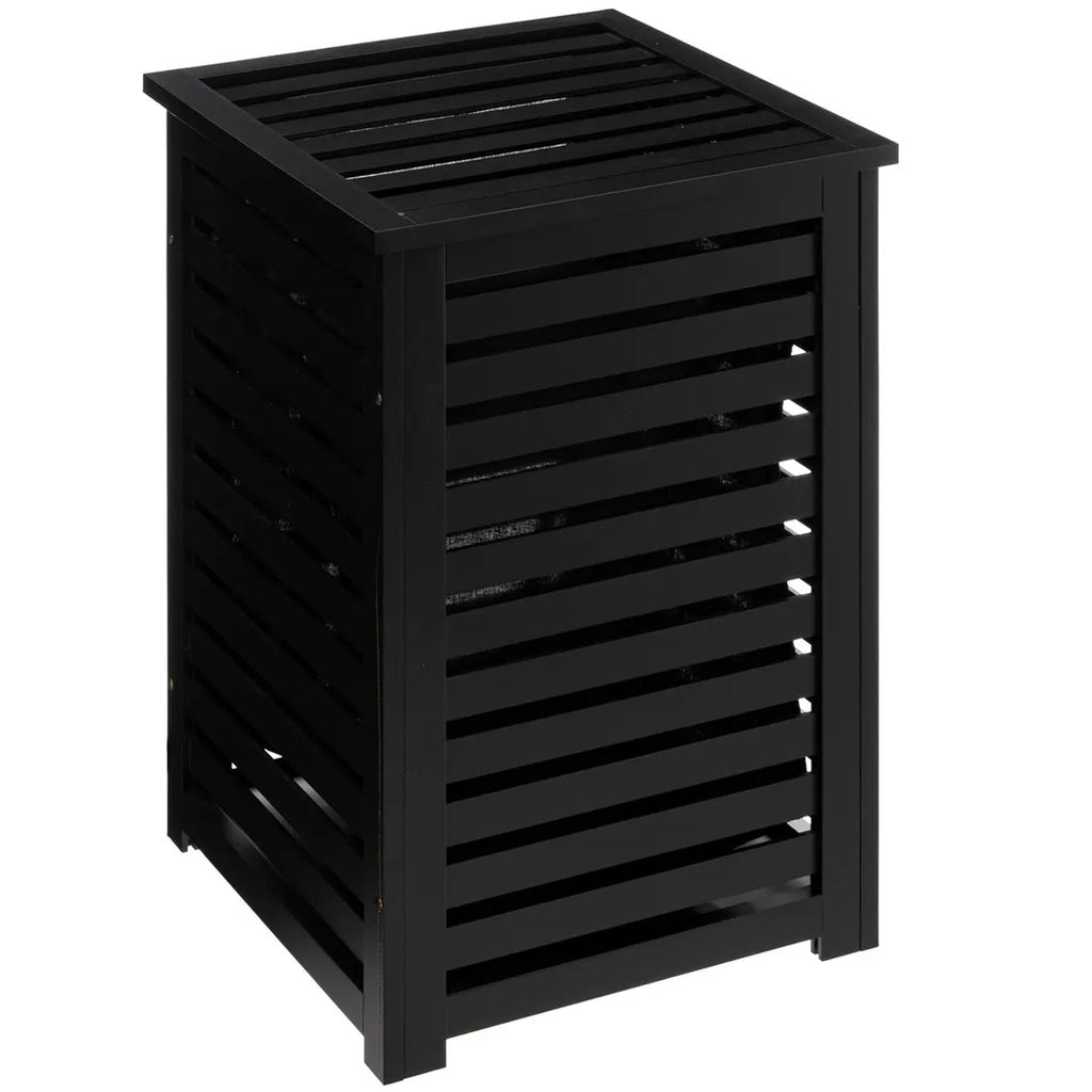 Cos rufe 5Five Sicela din lemn MDF, capacitate 65 litri, 40x40x58 cm, negru