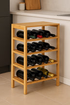 Raft sticle de vin Linha din bambus pentru 12 sticle, 35x24x47 cm, natur