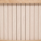 Noptiera rotunda Atmosphera Nysos cu 2 usi glisante si raft interior, 40x54 cm, crem natur