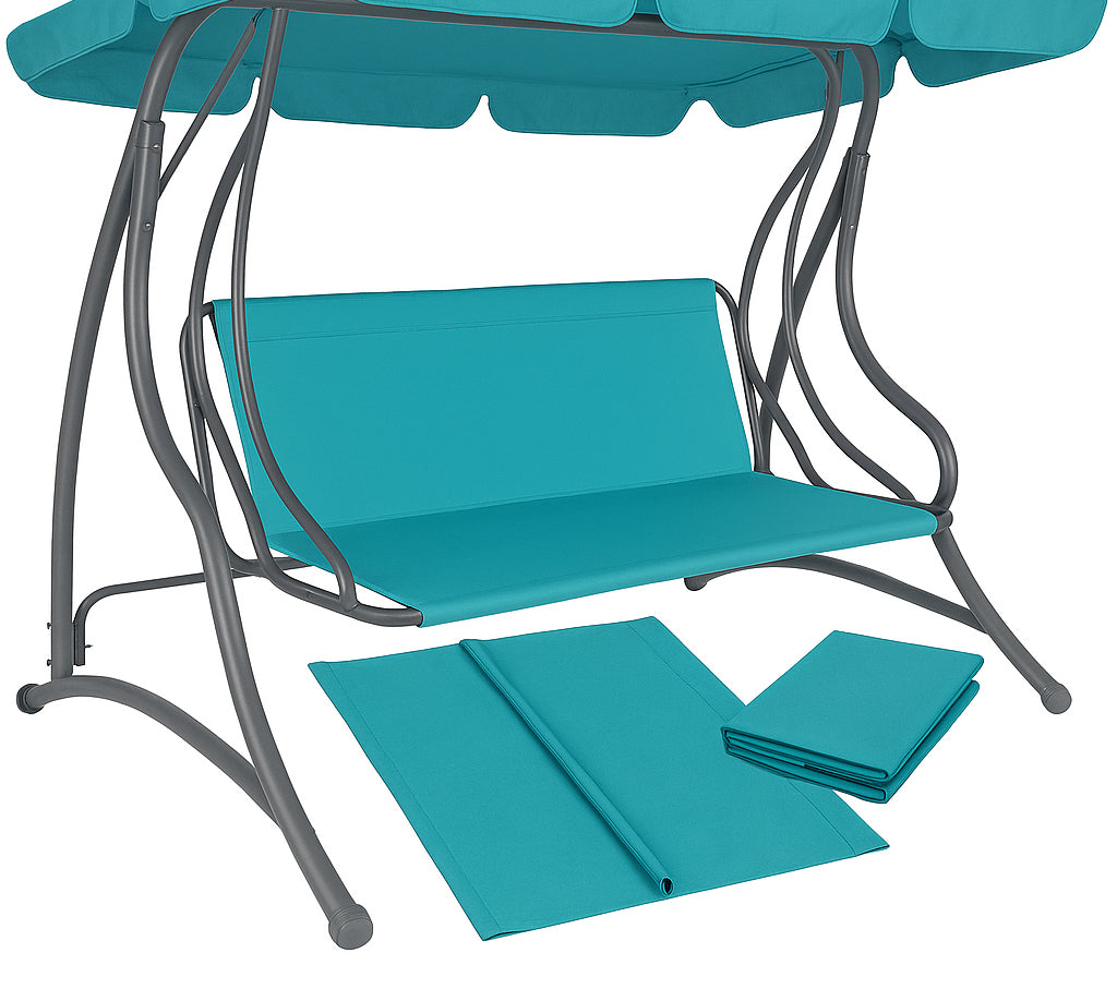Husa din panza pentru leagan de gradina mare, sezut si spatar, 130x100cm, turcoaz