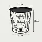 Masuta cafea cu depozitare Atmosphera Kumi, otel, 37x40 cm, negru