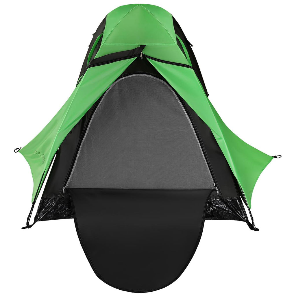 Cort camping 2 persoane, cu plasa anti-insecte, impermeabil 1000 mm, 260x120x100 cm, verde