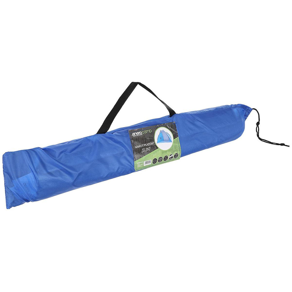 Cort plaja pentru 2 persoane, cu protectie UV si podea izolanta, 200x120x120 cm, albastru si gri