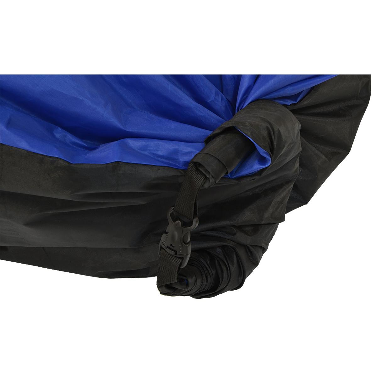 Saltea gonflabila pentru plaja cu pliere rapida, maxim 180kg, 180x70x50 cm, bleumarin si negru