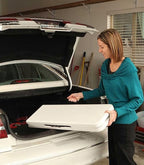 Banca pliabila pentru evenimente si catering, 183x28x43 cm, din HDPE si otel, alb