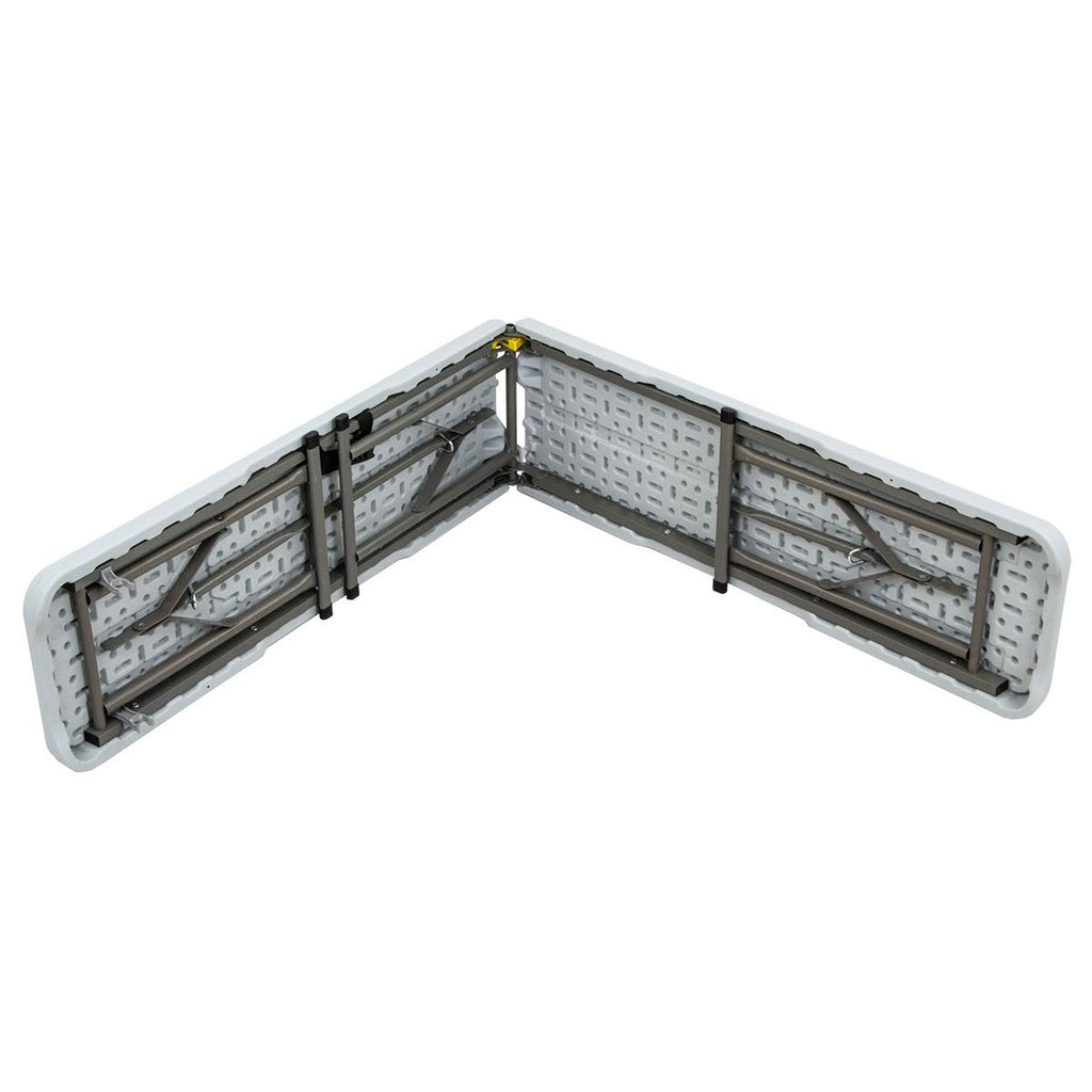 Banca pliabila pentru evenimente si catering, 183x28x43 cm, din HDPE si otel, alb
