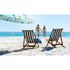 Umbrela de plaja 160 cm cu structura metalica, inclinare reglabila si husa transport, albastru si galben