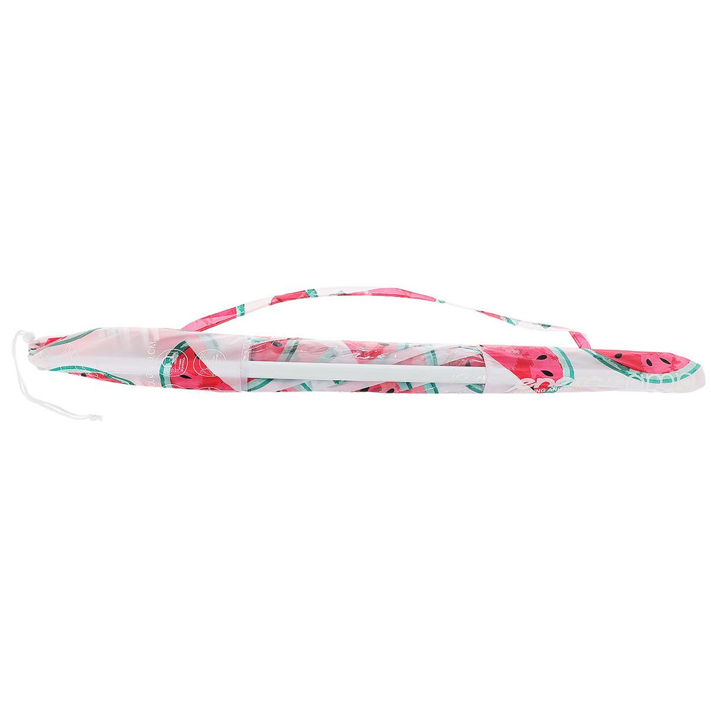 Umbrela de plaja 160 cm cu structura metalica, inclinare reglabila si husa transport, alb si rosu