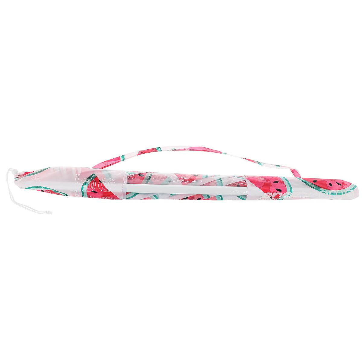 Umbrela de plaja 160 cm cu structura metalica, inclinare reglabila si husa transport, alb si rosu