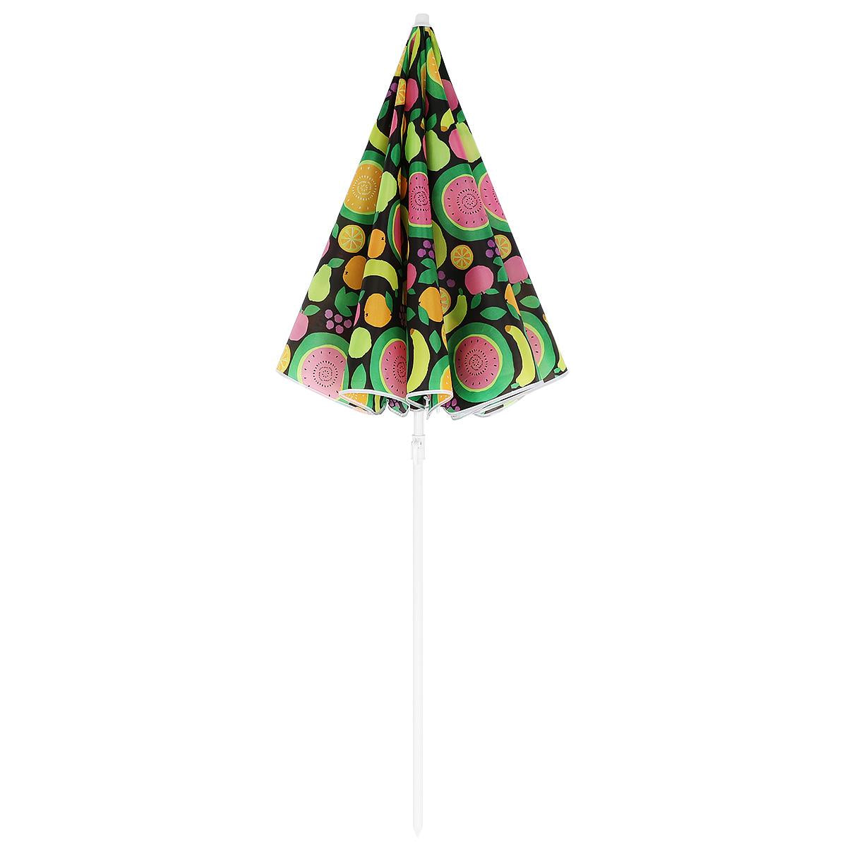 Umbrela de plaja 160 cm cu structura metalica, inclinare reglabila si husa transport, multicolor