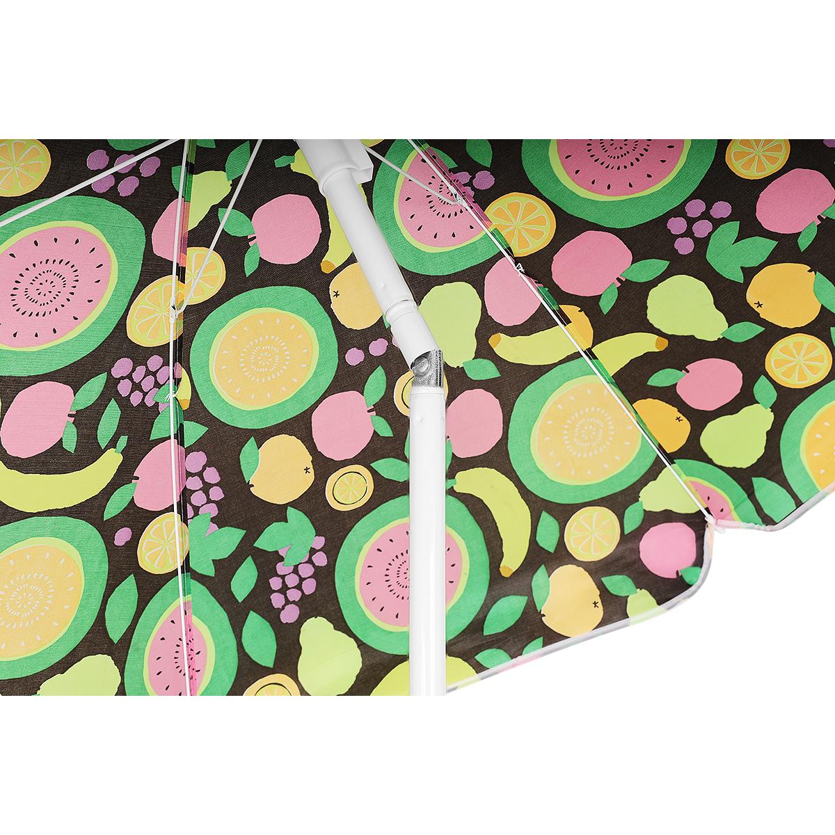 Umbrela de plaja 160 cm cu structura metalica, inclinare reglabila si husa transport, multicolor