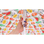 Umbrela plaja 180 cm cu imprimeu fructe, structura otel, reglabila pe inaltime si inclinare, multicolor
