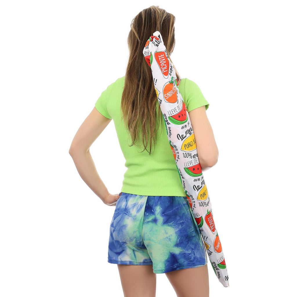 Umbrela plaja 180 cm cu imprimeu fructe, structura otel, reglabila pe inaltime si inclinare, multicolor