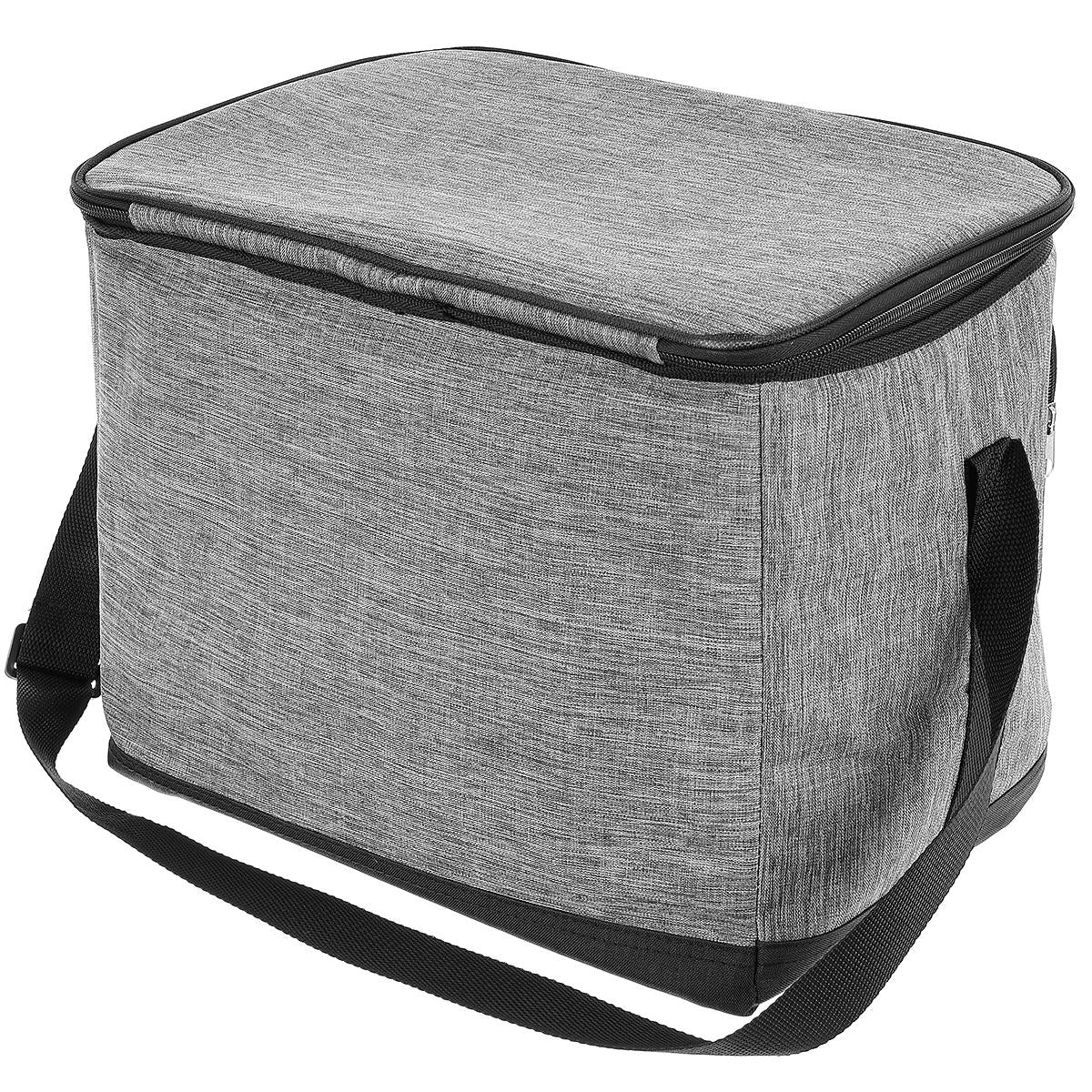 Geanta termica 25L cu buzunare frontale, strat interior PEVA si curea reglabila, 34x24x30 cm, gri