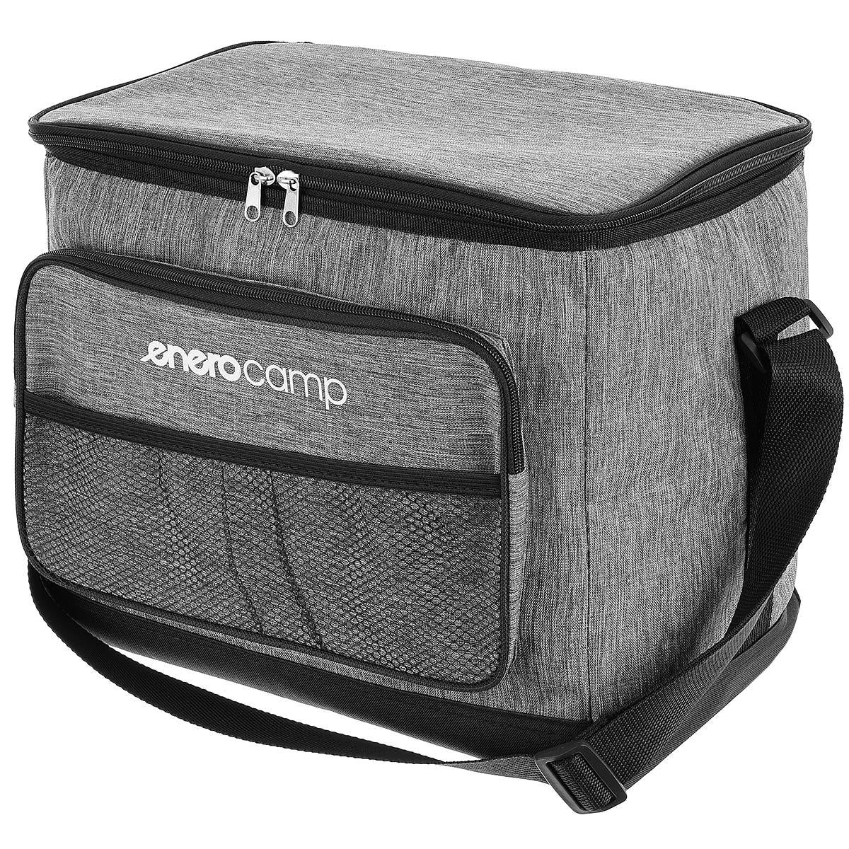 Geanta termica 25L cu buzunare frontale, strat interior PEVA si curea reglabila, 34x24x30 cm, gri