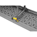 Banca pliabila, imitatie lemn, HDPE si otel, 183x28x43 cm, gri inchis