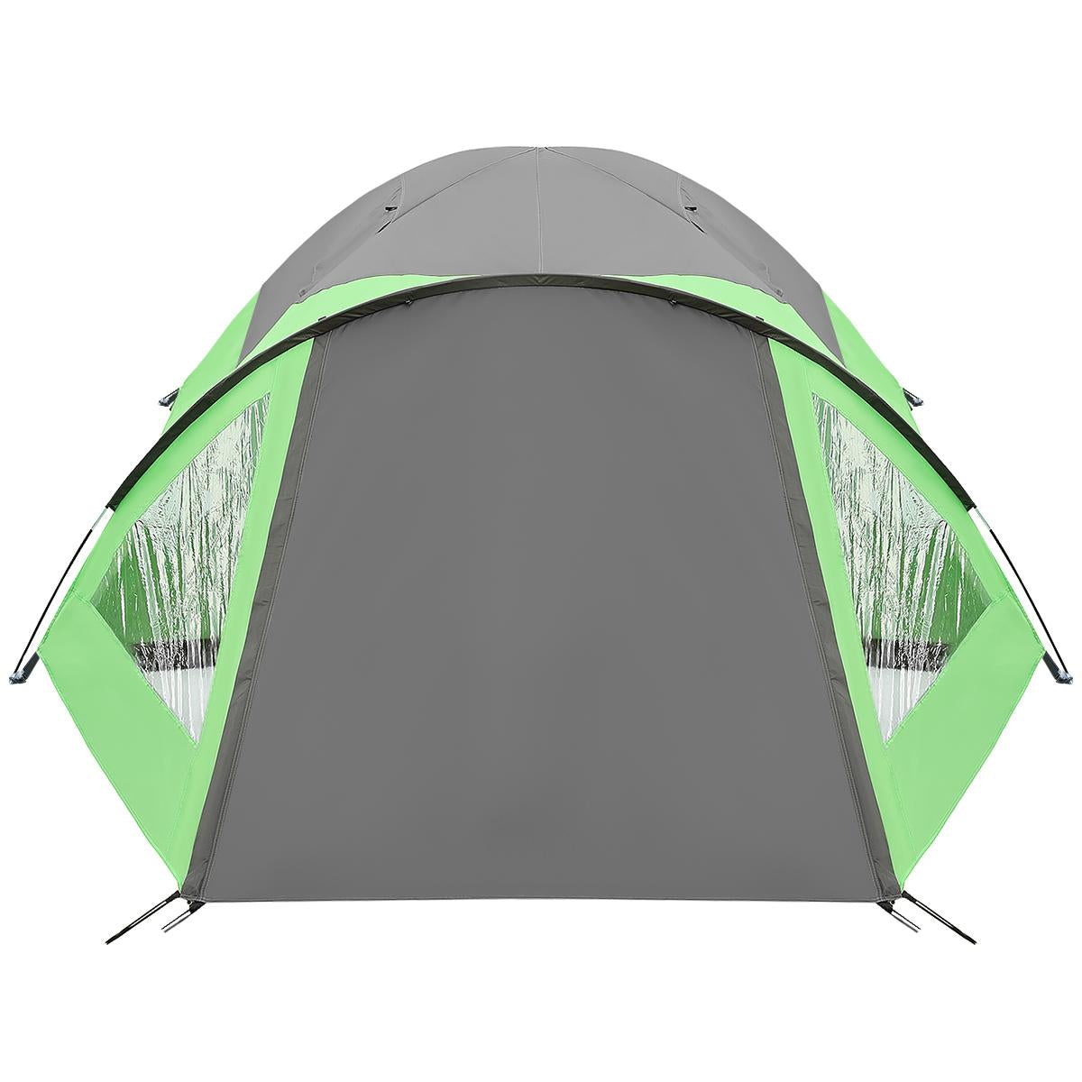 Cort camping 4 persoane cu antreu, protectie UV, impermeabil 3000 mm, 330x250x105 cm, gri