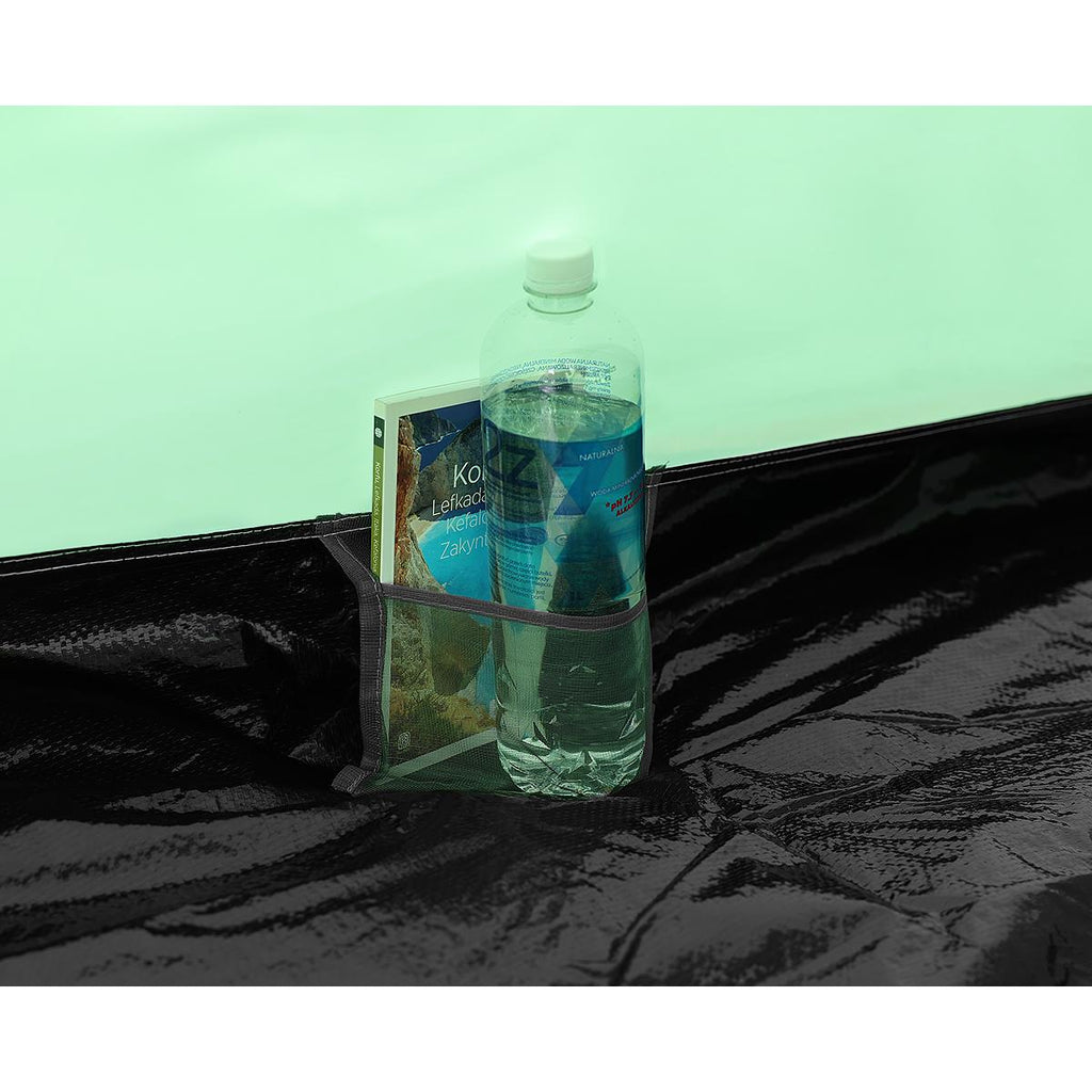 Cort camping 4 persoane cu antreu, protectie UV, impermeabil 3000 mm, 330x250x105 cm, gri