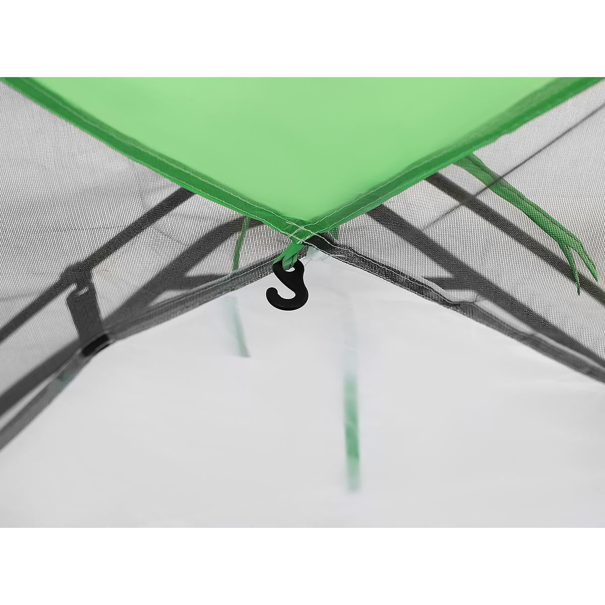 Cort camping 4 persoane cu antreu, protectie UV, impermeabil 3000 mm, 330x250x105 cm, gri