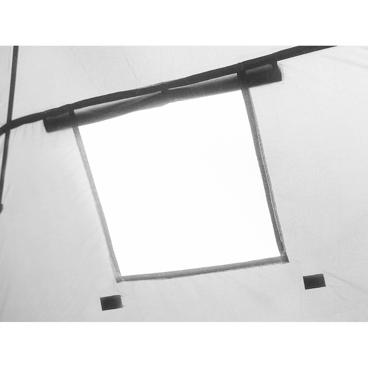 Cort camping 4 persoane cu antreu, protectie UV, impermeabil 3000 mm, 330x250x105 cm, gri