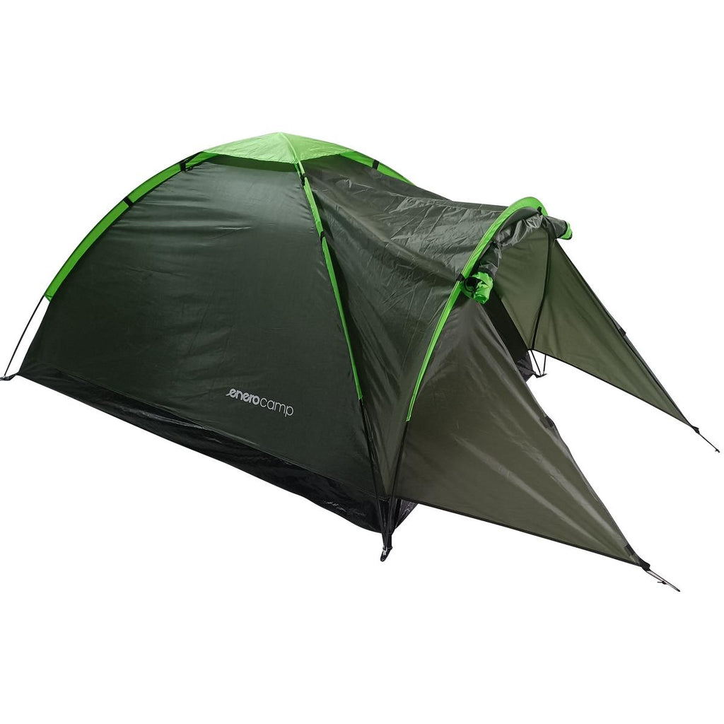 Cort camping 2 persoane cu veranda, impermeabil 3000 mm, 275x150x105 cm, verde