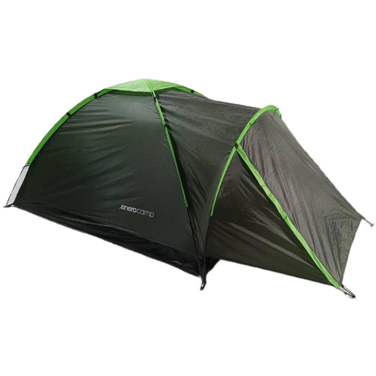 Cort camping 2 persoane cu veranda, impermeabil 3000 mm, 275x150x105 cm, verde