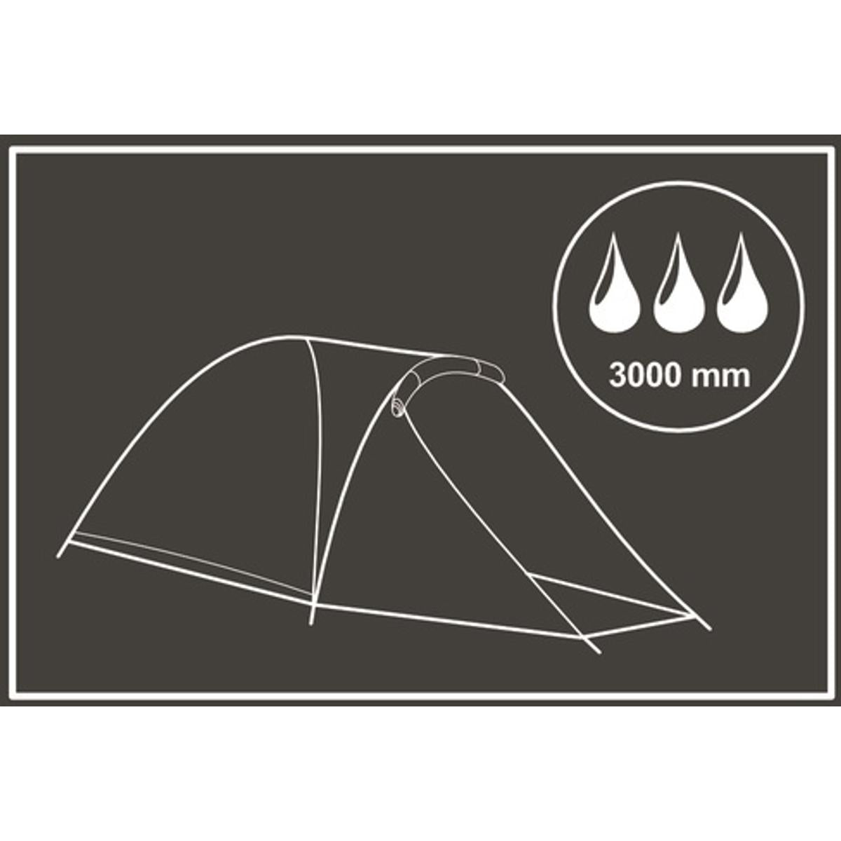 Cort camping 2 persoane cu veranda, impermeabil 3000 mm, 275x150x105 cm, verde