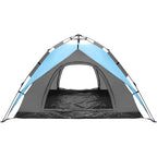 Cort camping 3 persoane, automat cu sistem pop-up, 2 intrari, 2000 mm, 210x180x140 cm, albastru