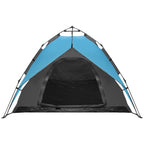Cort camping 3 persoane, automat cu sistem pop-up, 2 intrari, 2000 mm, 210x180x140 cm, albastru