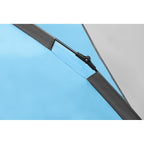 Cort camping 3 persoane, automat cu sistem pop-up, 2 intrari, 2000 mm, 210x180x140 cm, albastru