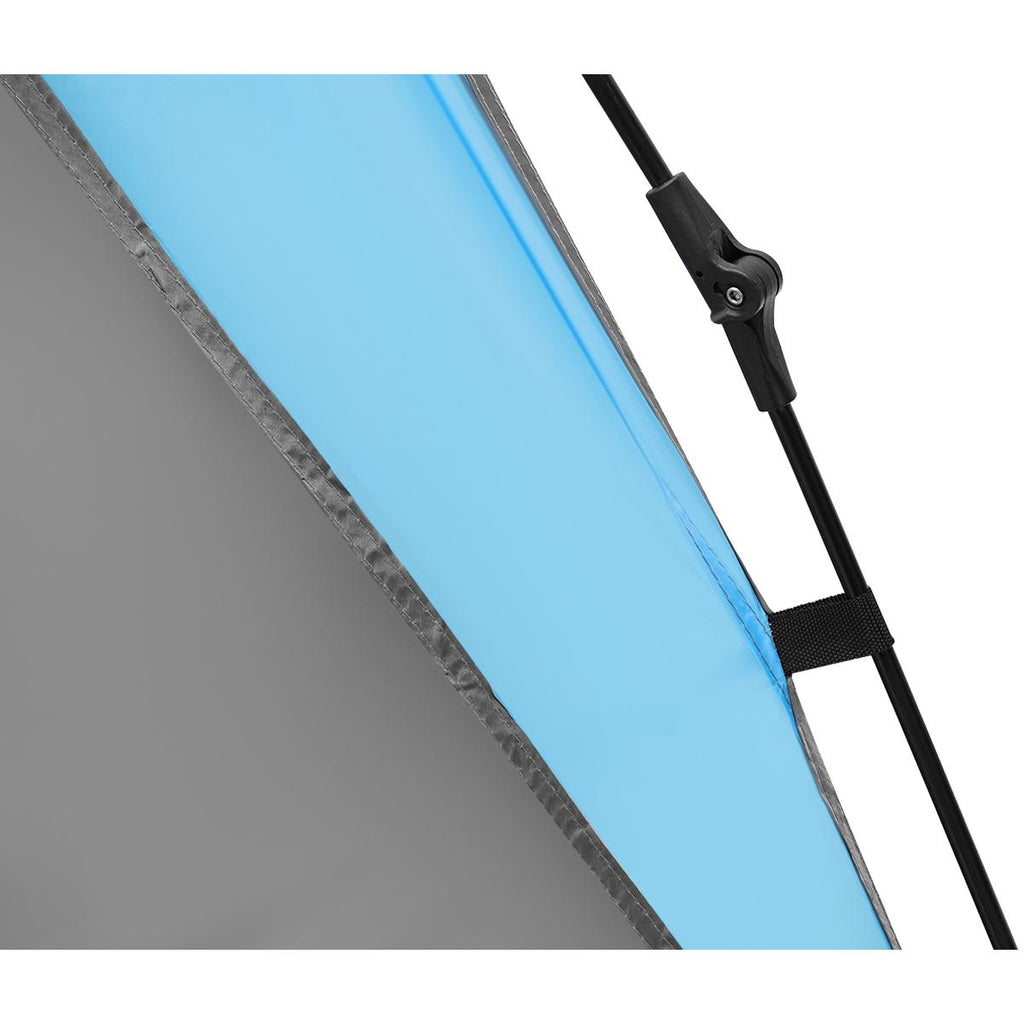 Cort camping 3 persoane, automat cu sistem pop-up, 2 intrari, 2000 mm, 210x180x140 cm, albastru