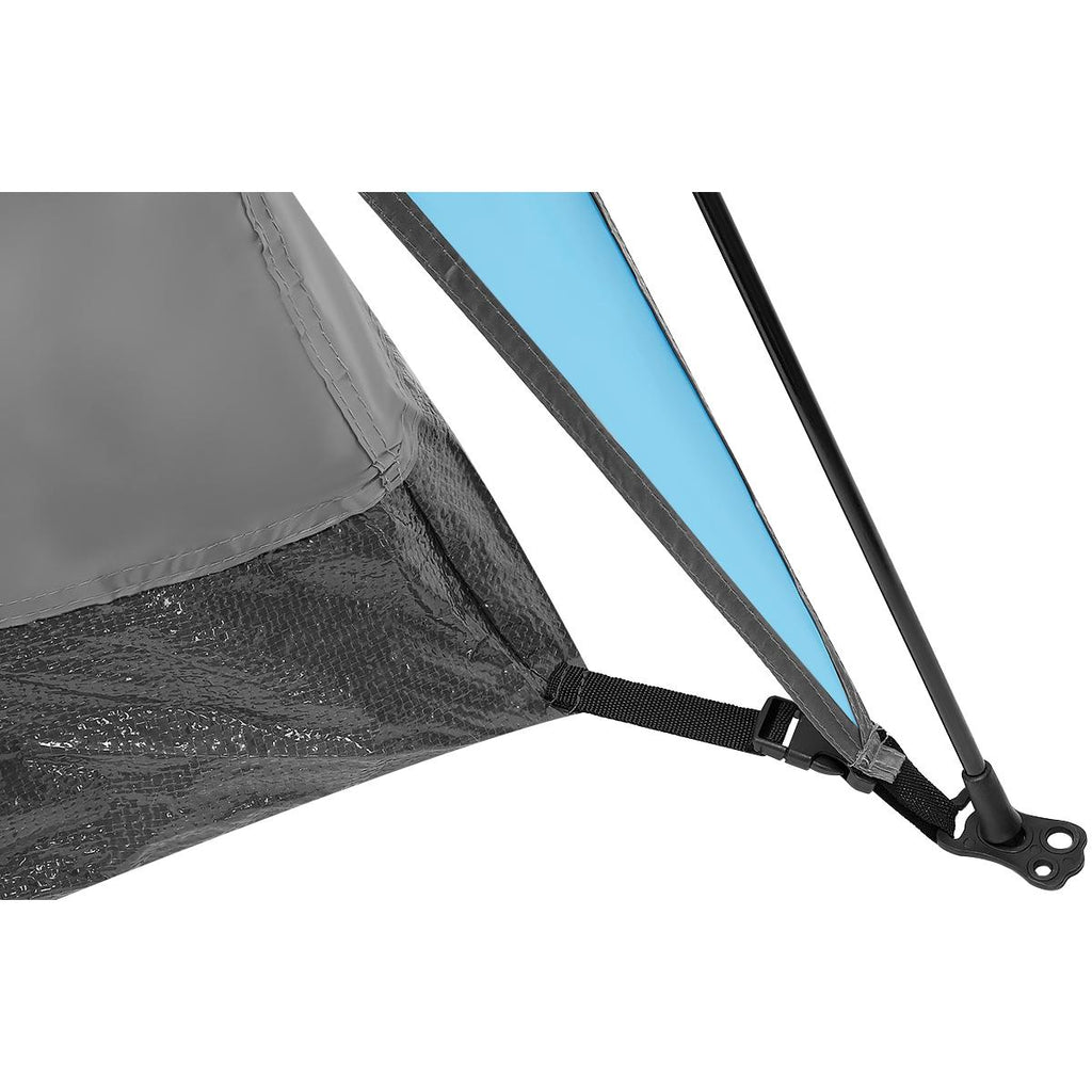 Cort camping 3 persoane, automat cu sistem pop-up, 2 intrari, 2000 mm, 210x180x140 cm, albastru