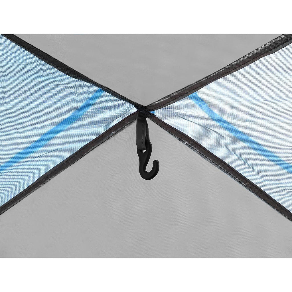 Cort camping 3 persoane, automat cu sistem pop-up, 2 intrari, 2000 mm, 210x180x140 cm, albastru