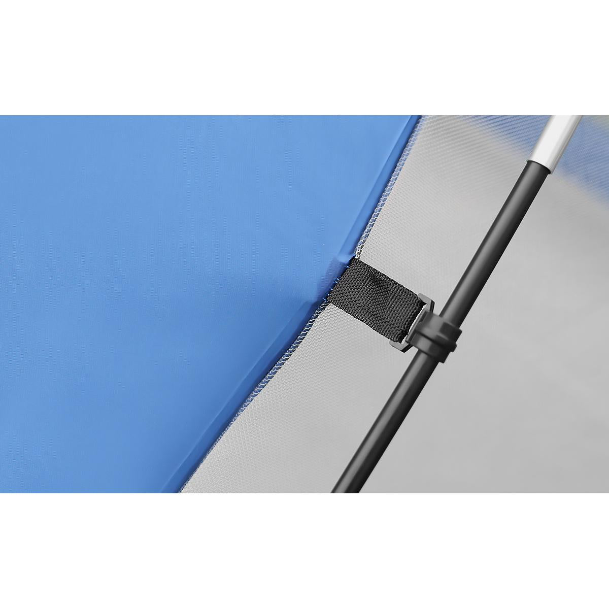 Cort plaja pentru 4 persoane, cu podea, protectie UV, 273x195x177 cm, albastru