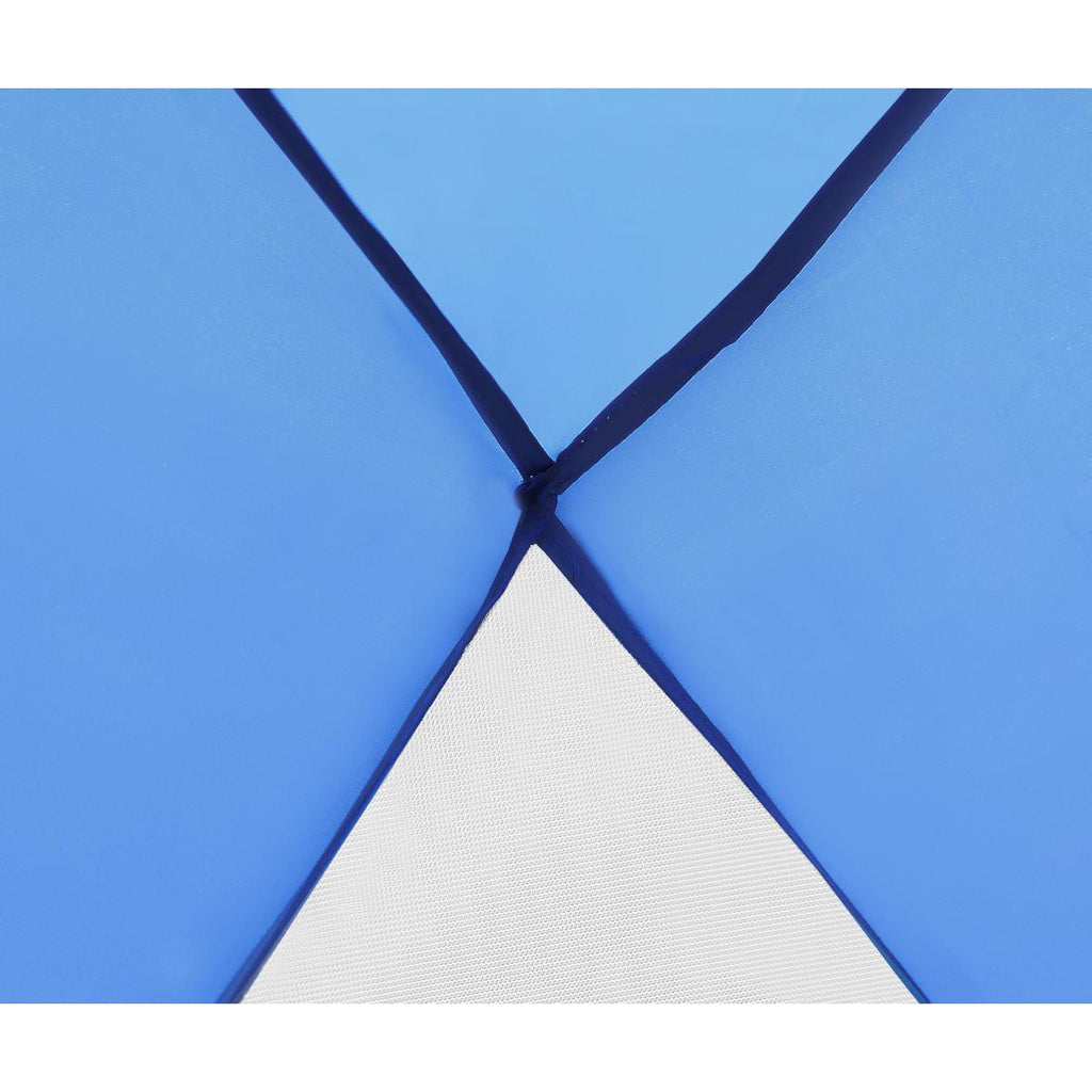 Cort plaja pentru 4 persoane, cu podea, protectie UV, 273x195x177 cm, albastru