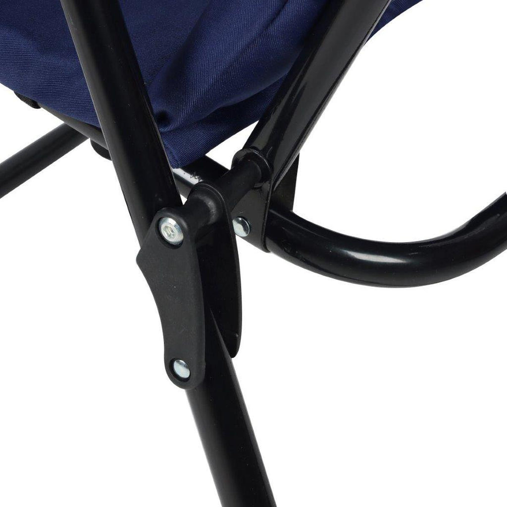 Scaun pliabil de gradina cu perna, structura metalica, 59x66x90 cm, albastru