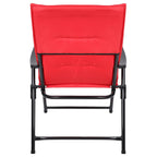 Scaun pliabil de gradina cu perna, structura metalica, 59x66x90 cm, rosu