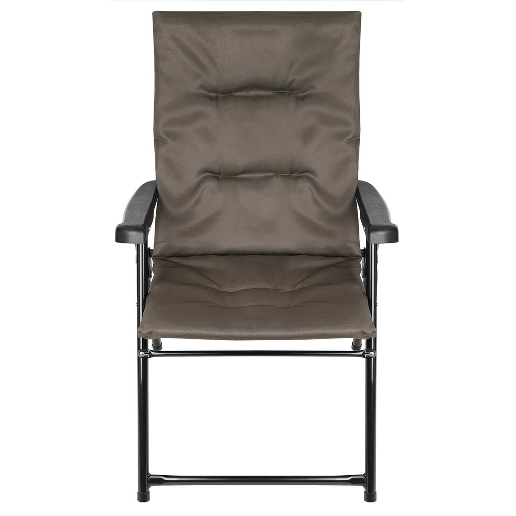 Scaun pliabil de gradina cu perna, structura metalica, 59x66x90 cm, maro