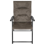 Scaun pliabil de gradina cu perna, structura metalica, 59x66x90 cm, maro